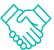 Two hands greeting icon